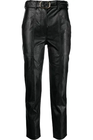 Twin-Set Belted faux-leather trousers
