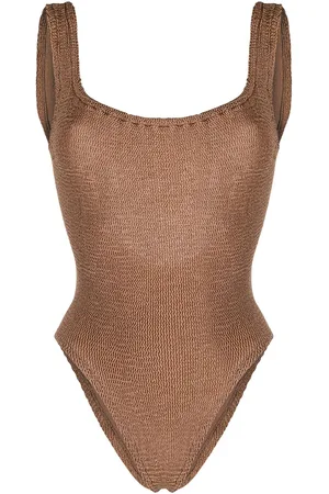 Hunza G Knitted low-back swimsuit