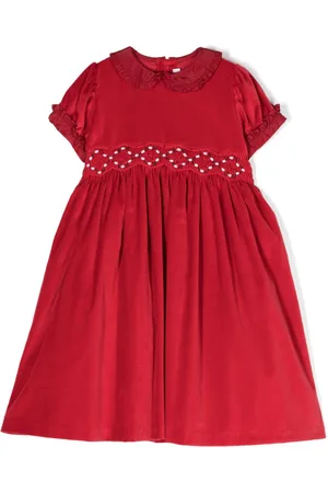 Mariella Ferrari Ruffled-detail velvet cotton dress