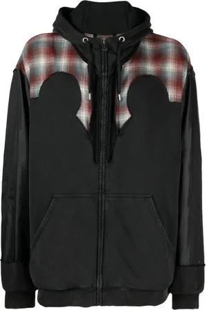 Maison Margiela X Pendleton yoke-detail zip-up hoodie