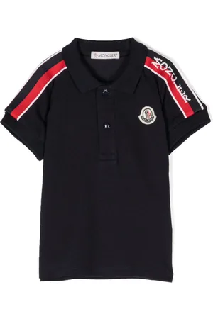 Moncler Side-stripe logo-patch polo shirt