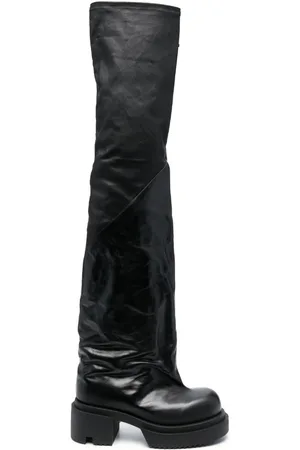 Rick Owens Bogun 78mm leather flared boots