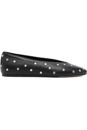 Le Monde Beryl Luna stud-embellished leather ballerina shoes