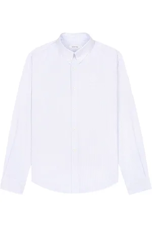 Sporty & Rich Crown-logo striped Oxford shirt