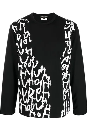 Comme des Garçons Script-print long-sleeved jumper