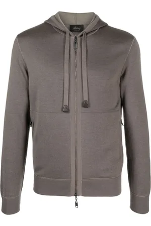 BRIONI Zip-up drawstring hoodie
