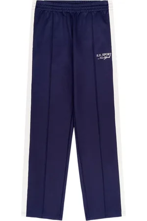 Sporty & Rich Logo-embroidered stripe-detailing track pants