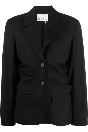 REMAIN Ruched single breasted blazer