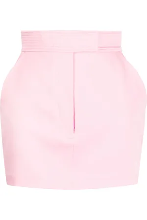 ALEX PERRY High-waisted satin-finish skirt
