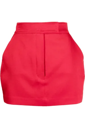 ALEX PERRY High-waisted satin-finish skirt