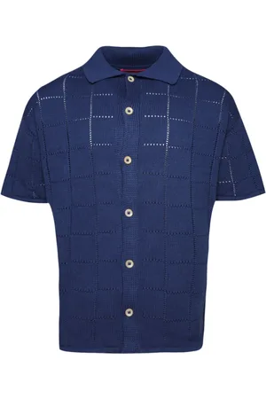 THE ELDER STATESMAN Pointelle-knit short-sleeved shirt