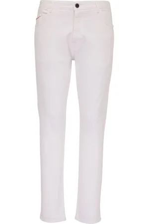 ISAIA Logo-embroidered mid-rise slim-fit jeans