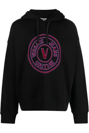 VERSACE Logo-print cotton hoodie