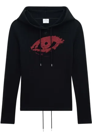 Courrèges Graphic-print mesh hoodie