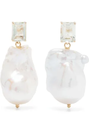Mateo 14kt yellow amethyst and baroque pearl drop earrings