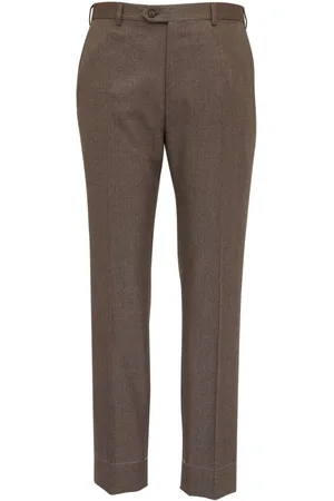 BRIONI Straight-leg tailored wool trousers
