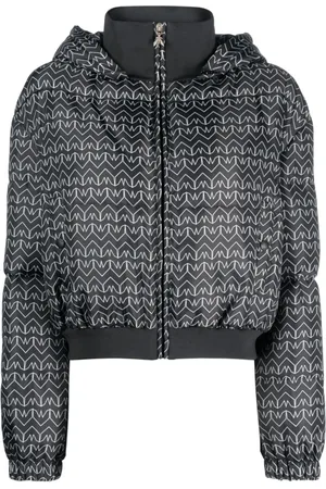 Patrizia Pepe Monogram-pattern hooded puffer jacket