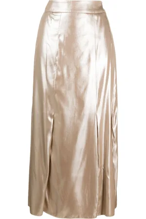 PESERICO SIGN Laminated-twill midi skirt