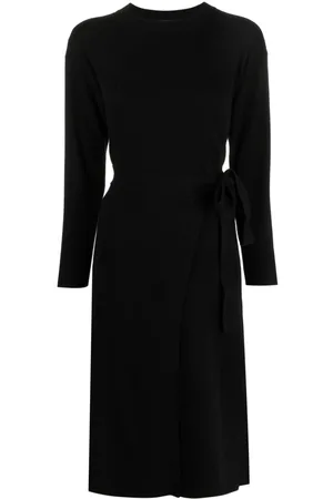 YVES SALOMON Long-sleeve self-tie midi dress