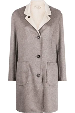 Kired Single-breasted reversible cashmere coat