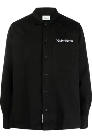 ARIES Mini Problemo embroidered-motif cotton shirt