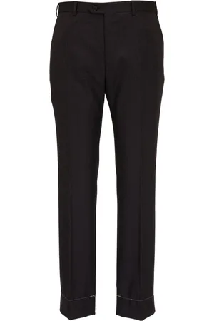 BRIONI Straight-leg tailored wool trousers