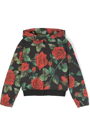 Dolce & Gabbana Rose-print hooded jacket