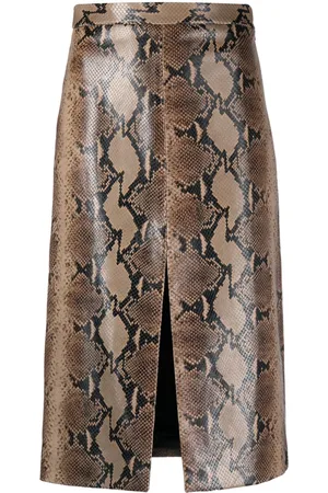Khaite The Fraser snakeskin-effect leather skirt