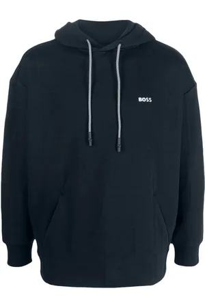 HUGO BOSS Logo-embroidered drawstring hoodie