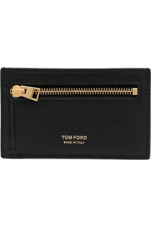 Tom Ford Logo-stamp leather card holder