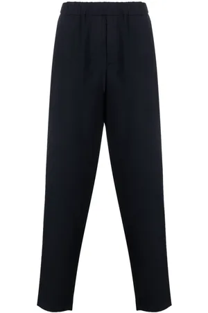 Giorgio Armani Fine-ribbed tapered wool-blend trousers
