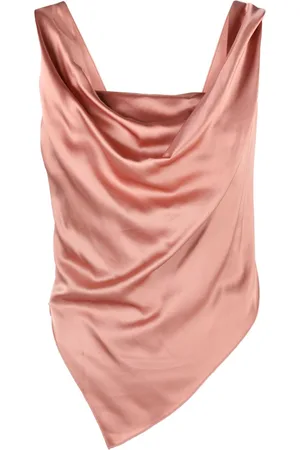 Nanushka Petra sleeveless draped satin top