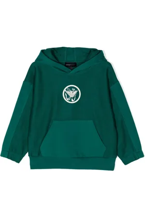 Emporio Armani Logo-patch panelled hoodie