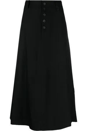 YOHJI YAMAMOTO High-waisted A-line midi skirt