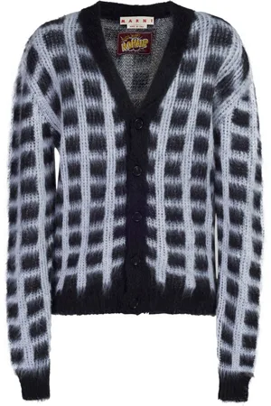 Marni Checked mohair-blend cardigan
