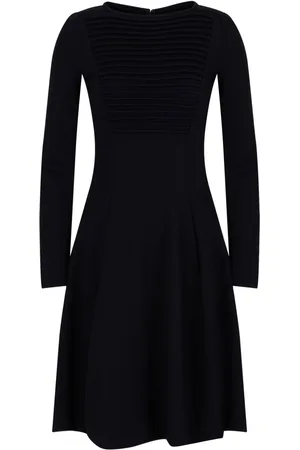 Emporio Armani Ribbed-bib long-sleeved dress