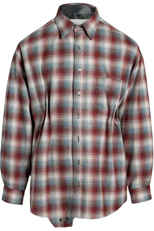 Maison Margiela X Pendleton checked playsuit shirt