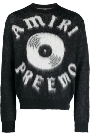 AMIRI Brushed-effect logo-print jumper