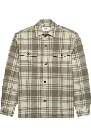 Ami Plaid wool shirt jacket