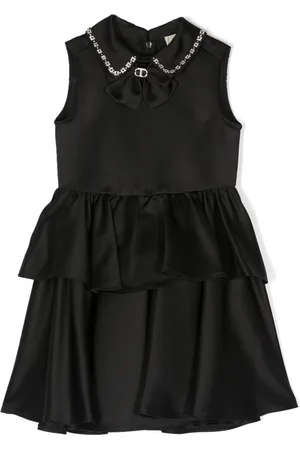 Twin-Set Crystal-embellished bow-detail sleeveless dress