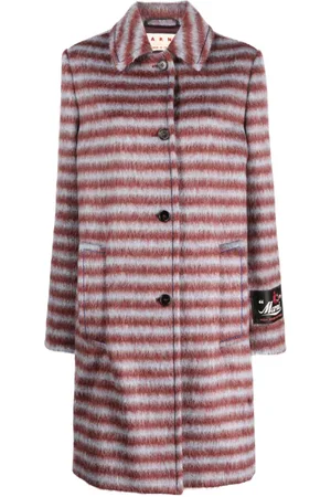Marni Brushed striped single-breasted coat