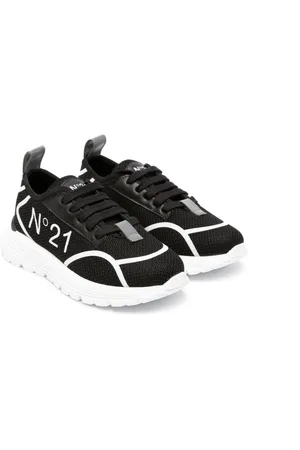 Nº21 Logo-print panelled sneakers