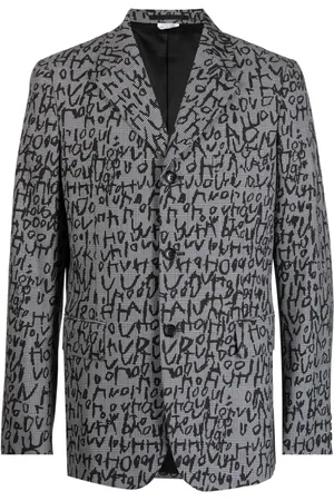 Comme des Garçons Abstract-pattern print notched-lapels blazer