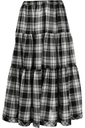 Comme des Garçons Check-print knitted midi skirt