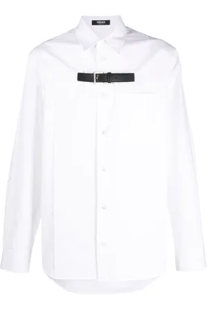 VERSACE Buckle-detail cotton shirt