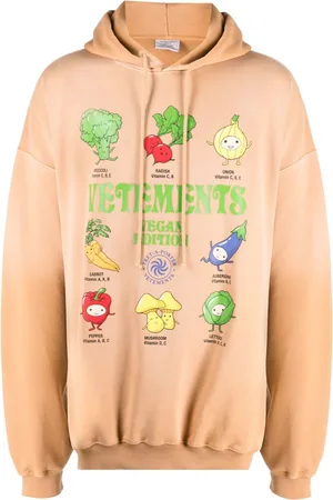 Vetements Vegan Logo drawstring hood