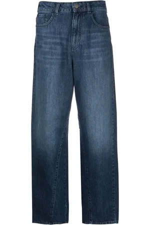 Emporio Armani Wide-leg cropped denim culottes