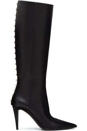 VALENTINO GARAVANI Rockstud 90mm knee-high leather boots