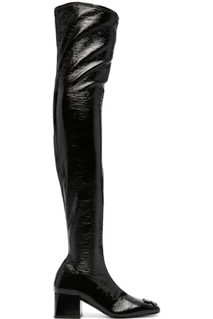 Courrèges 60mm logo-plaque leather boots