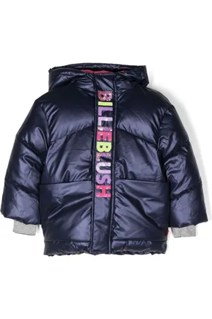 Billieblush Sequin-logo satin padded jacket